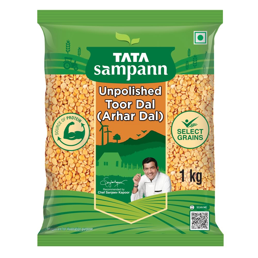 Tata Sampann Unpolished Toor Dal/Arhar Dal, 1 kg