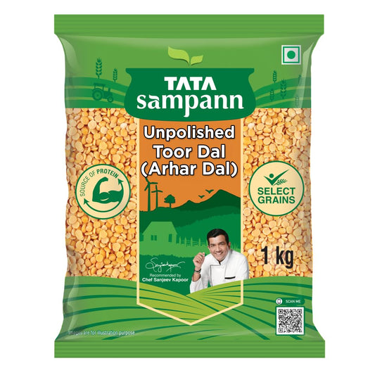 Tata Sampann Unpolished Toor Dal/Arhar Dal, 1 kg